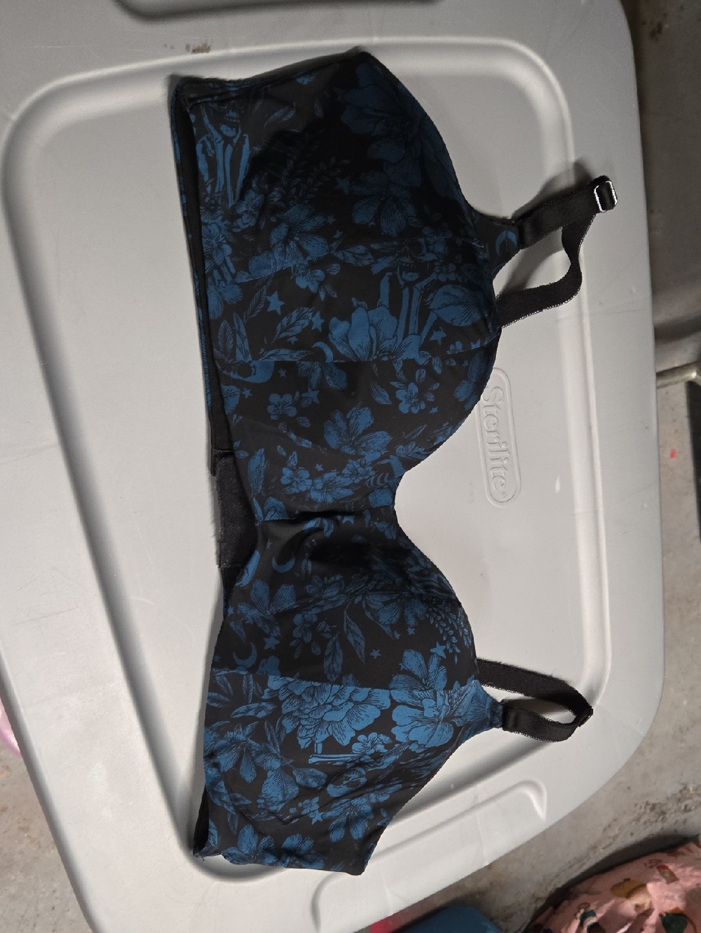 Blue Floral Print  Bra